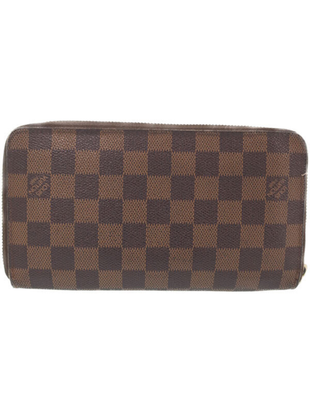 Louis Vuitton Damier Round Zippy Zipper Case Travel Organizer Brown